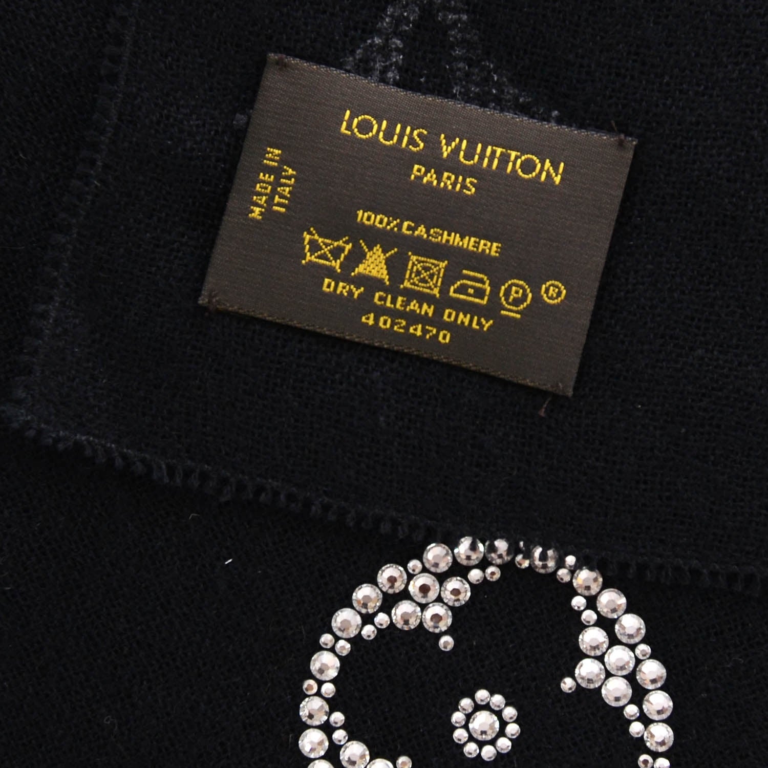 Louis Vuitton Cashmere Swarovski Crystal Monte Carlo Stole Black 4 of 5
