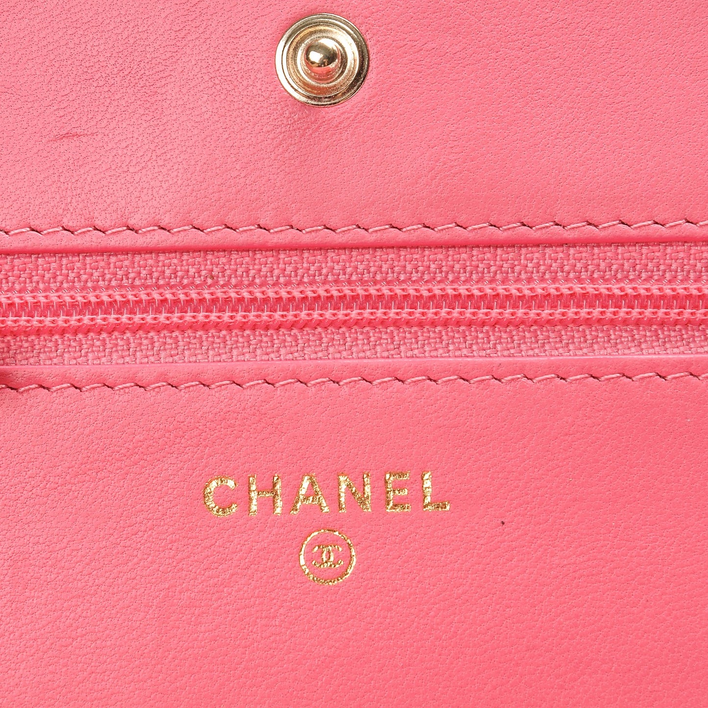 Lambskin Emoticon Wallet on Chain WOC Pink