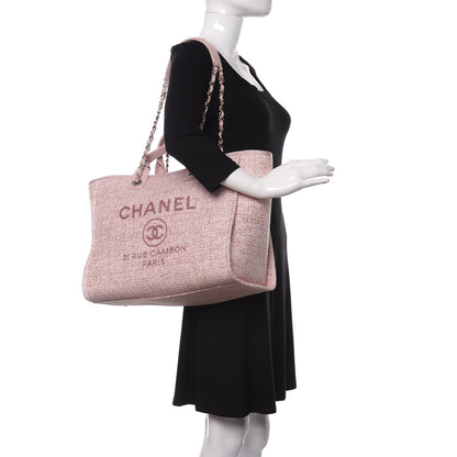 Chanel Lurex Boucle Deauville Medium Tote Pink 2 of 10