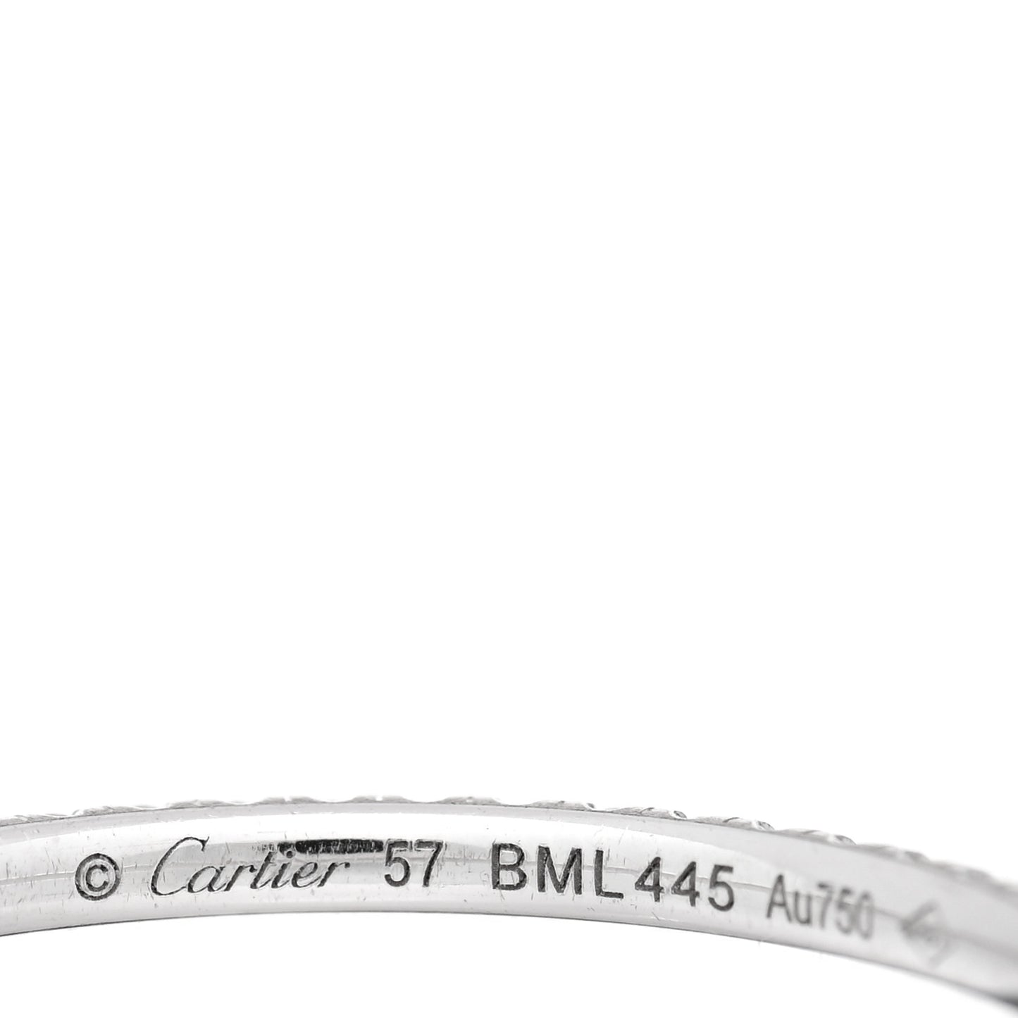 18K White Gold Diamond 1.5mm Etincelle de Cartier Wedding Band Ring 57 8