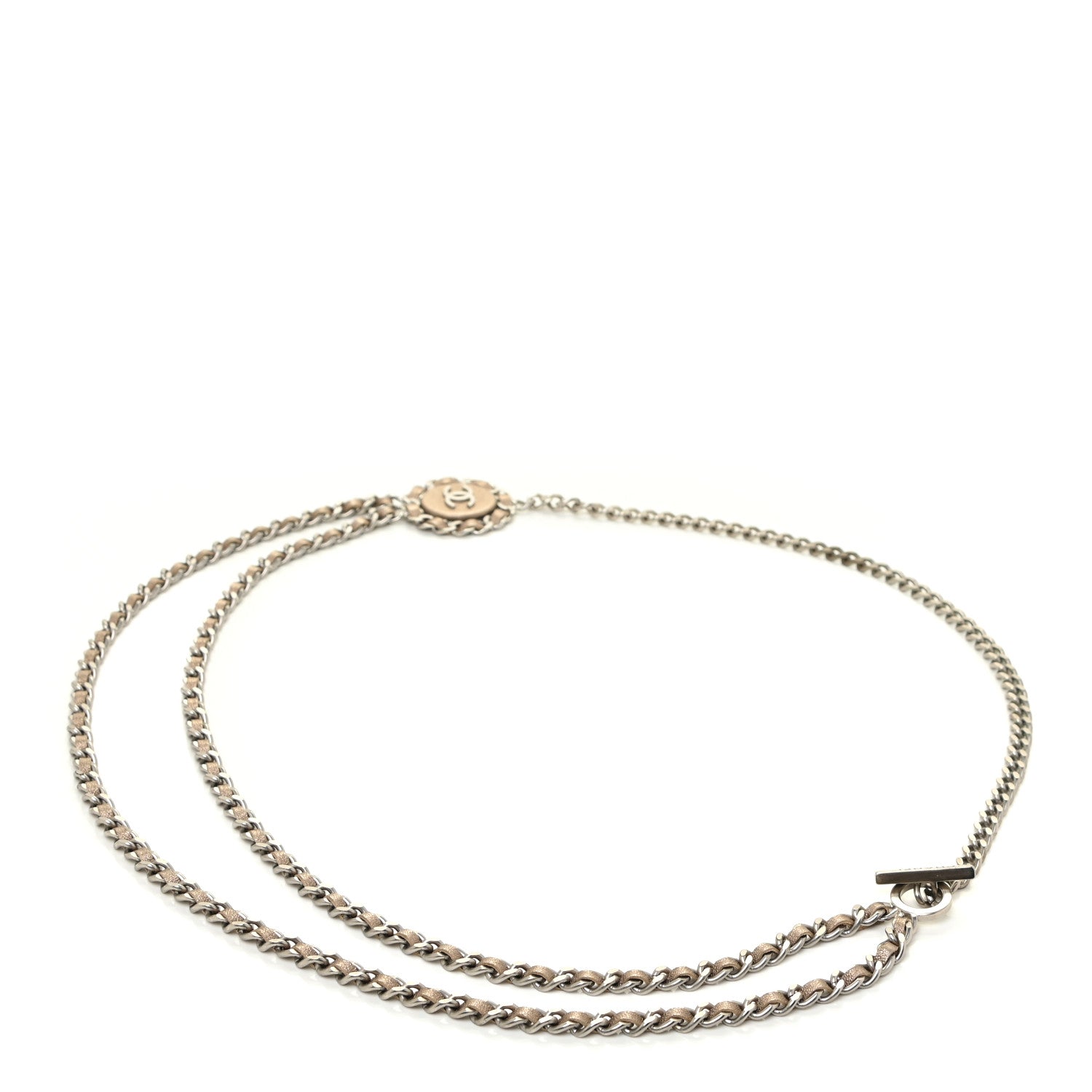 Chanel Lambskin Chain CC Medallion Belt Silver Gold 2 of 6