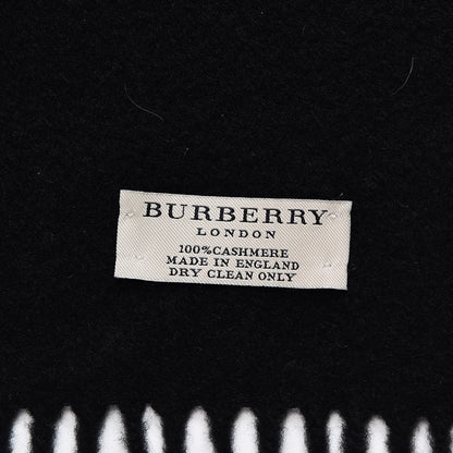 Burberry Cashmere Script Fringe Scarf Black 5 of 5