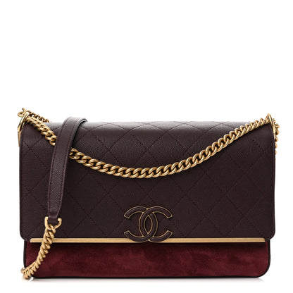 Chanel Caviar Suede Stitched Lady Coco Flap Burgundy 1 of 12