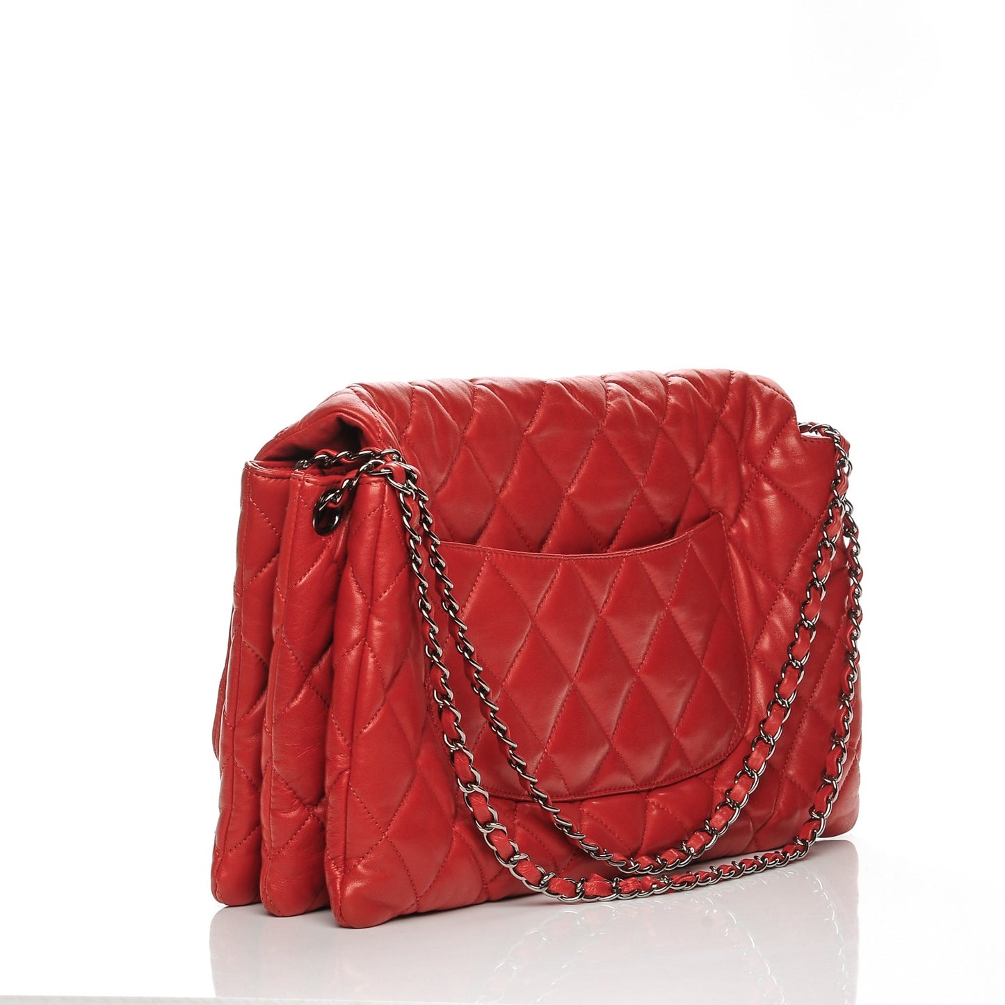 Lambskin Quilted 3 Maxi Flap Bag Red