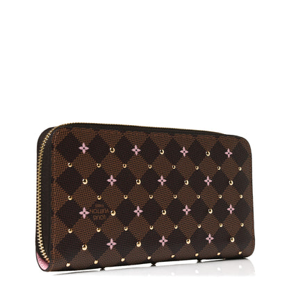 Louis Vuitton Damier Ebene Studded Zippy Wallet Rose Ballerine 3 of 8