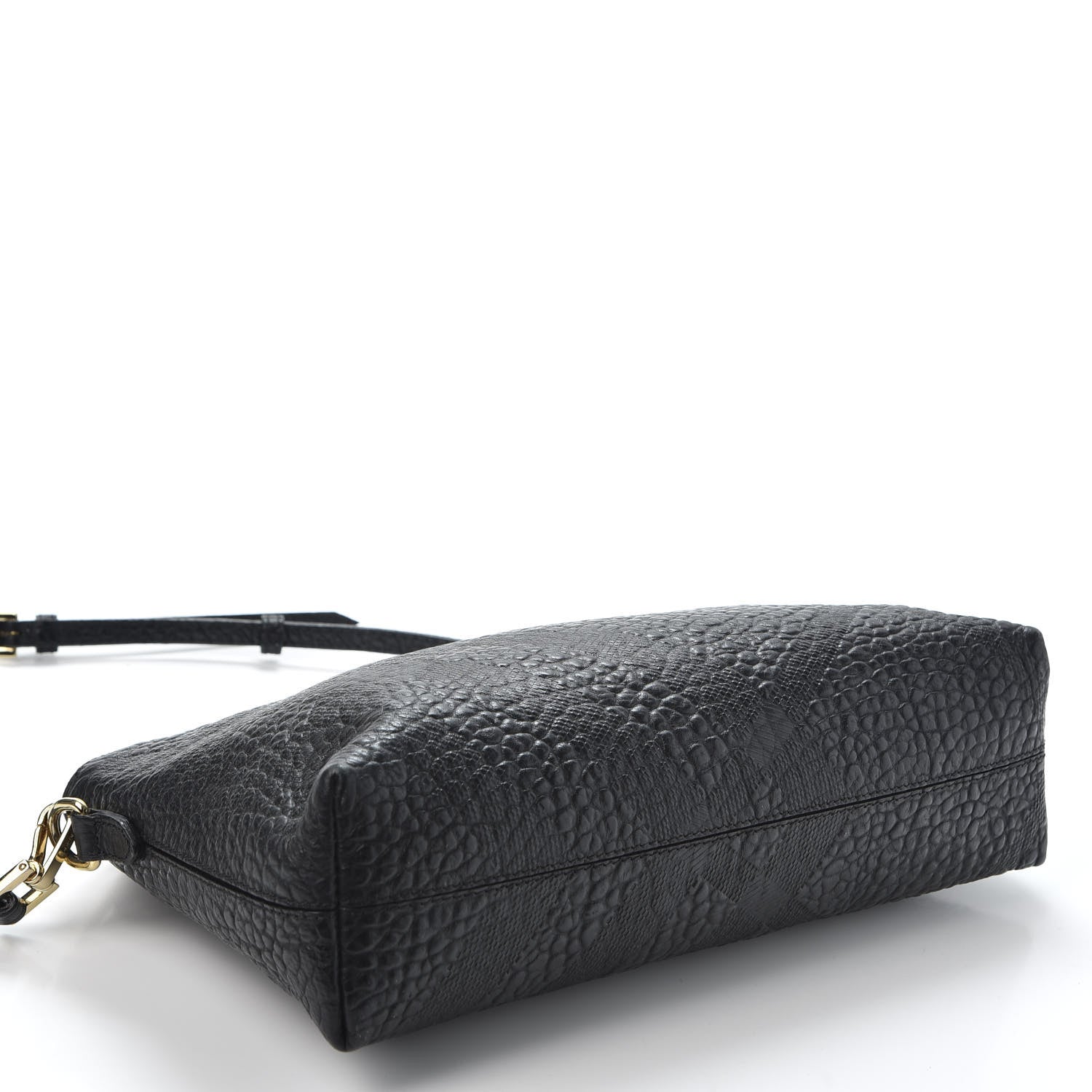 Burberry Signature Grain Calfskin Check Embossed Small Chichester Crossbody Clutch Bag Black 3 of 10