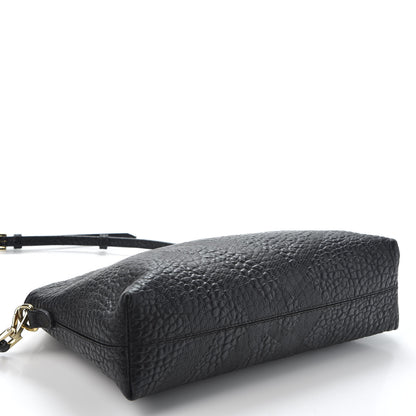 Burberry Signature Grain Calfskin Check Embossed Small Chichester Crossbody Clutch Bag Black 3 of 10