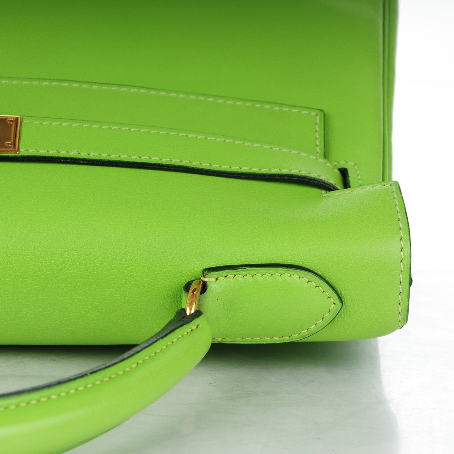 Hermes Veau Gulliver Kelly Retourne 32 Vert Cru 12 of 27
