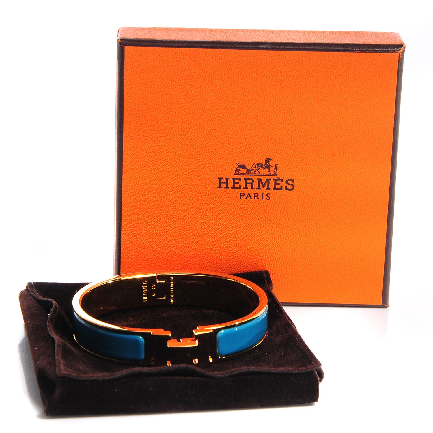 Hermes Enamel Narrow Clic Clac H Bracelet PM Bleu Indien 6 of 6