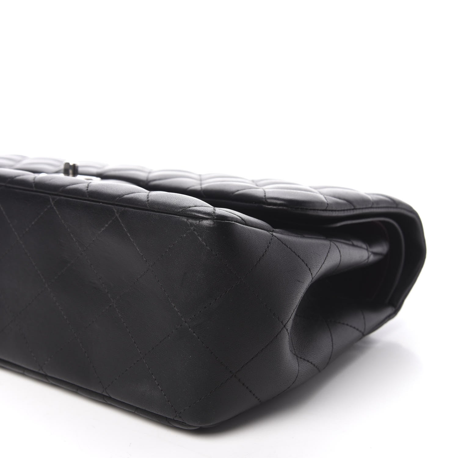 Chanel Lambskin Quilted Jumbo Double Flap Black 9 of 11