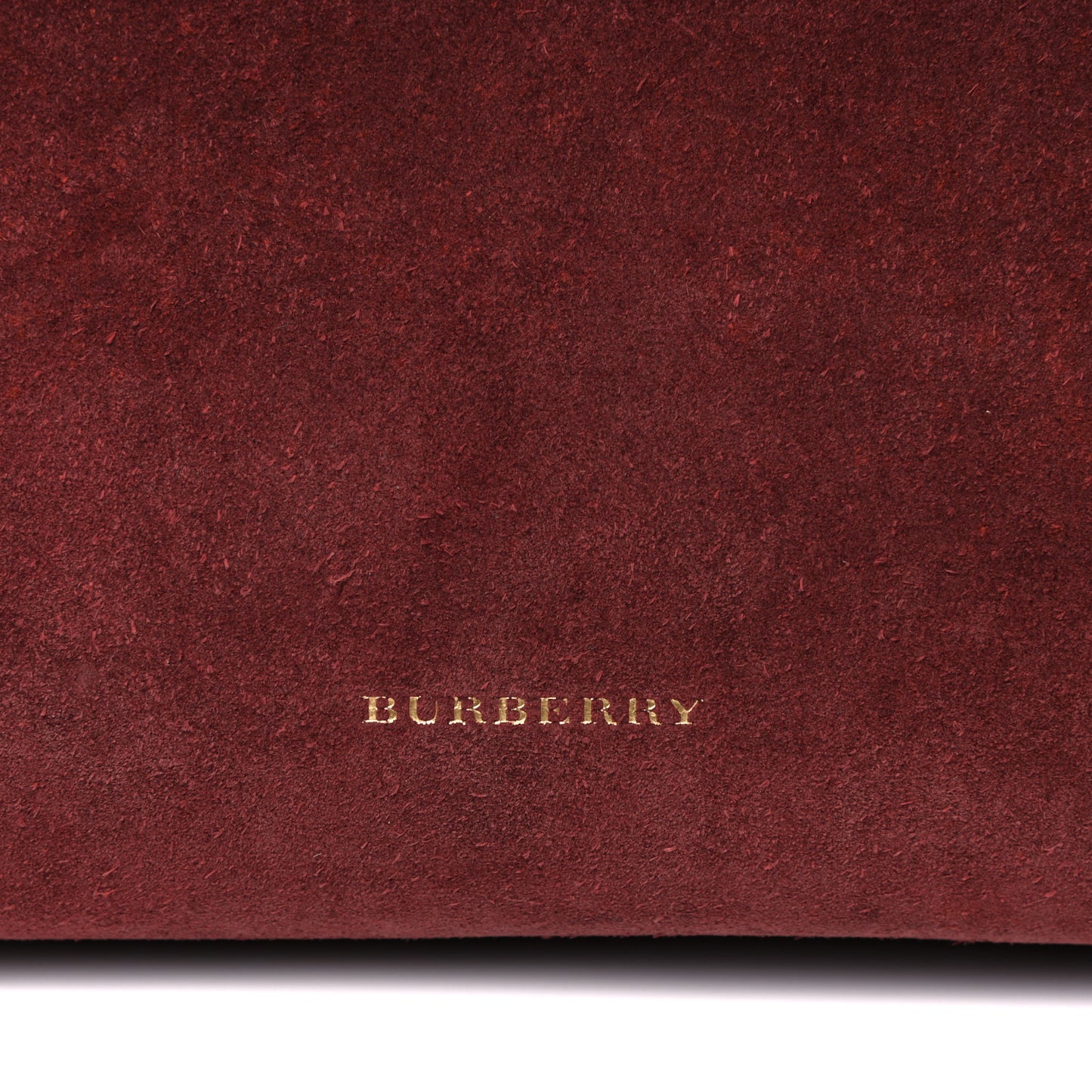 Suede Calfskin House Check Large Banner Tote Mahogany Red