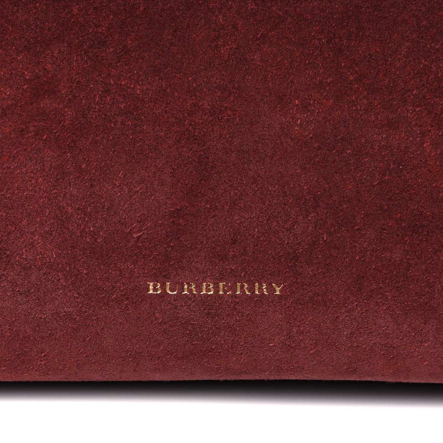 Burberry Suede Calfskin House Check Large Banner Tote Mahogany Red 9 of 16