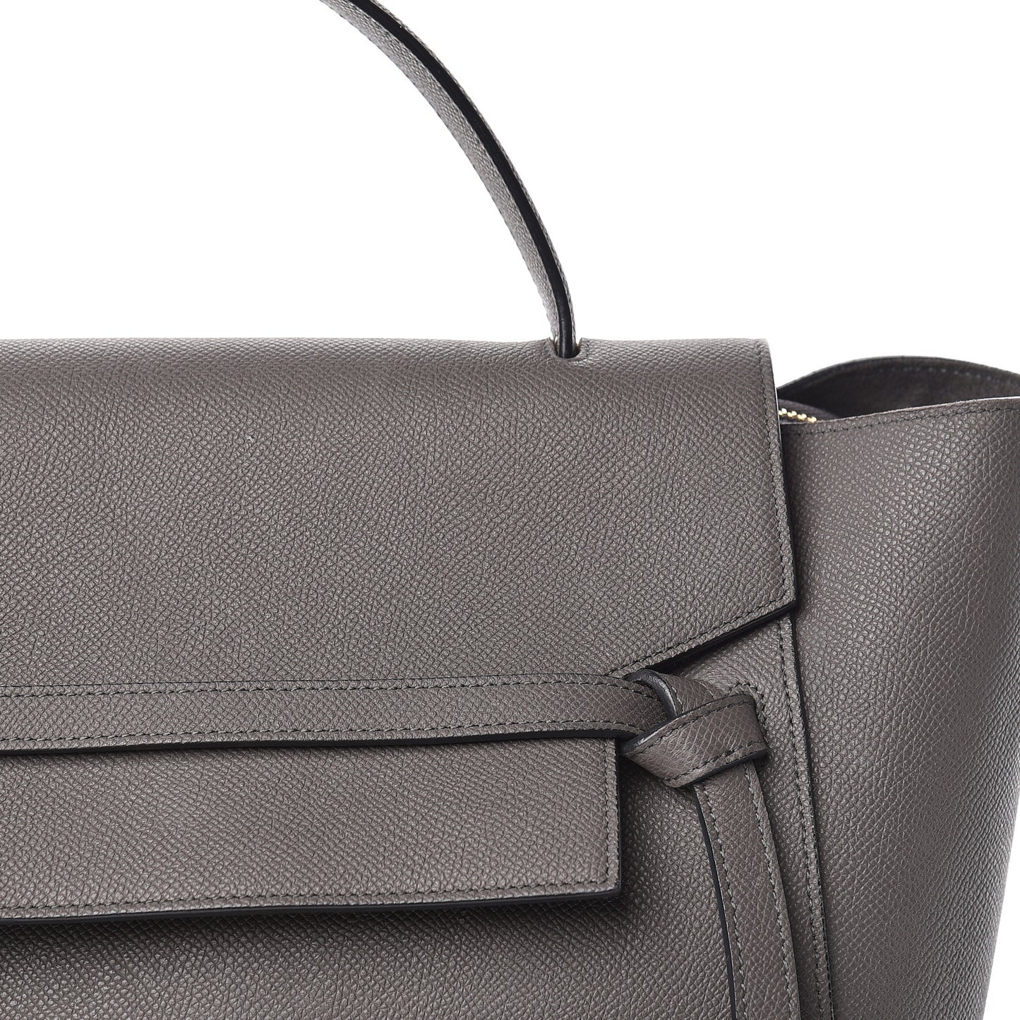 Grained Calfskin Mini Belt Bag Grey