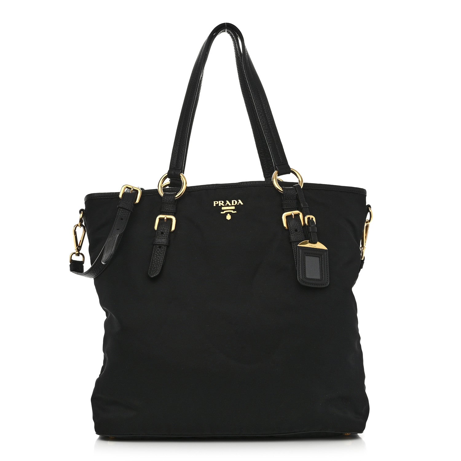 Prada Tessuto Nylon Vitello Daino Tote Black 1 of 13