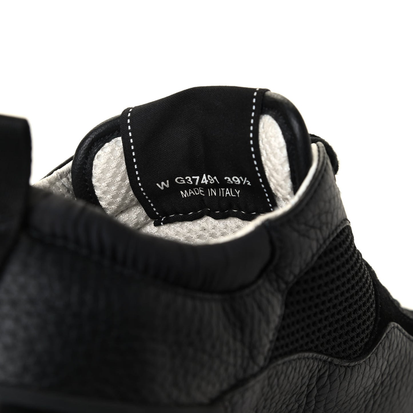 Calfskin Mesh Lycra Suede Womens Logo Sneakers 39.5 Black