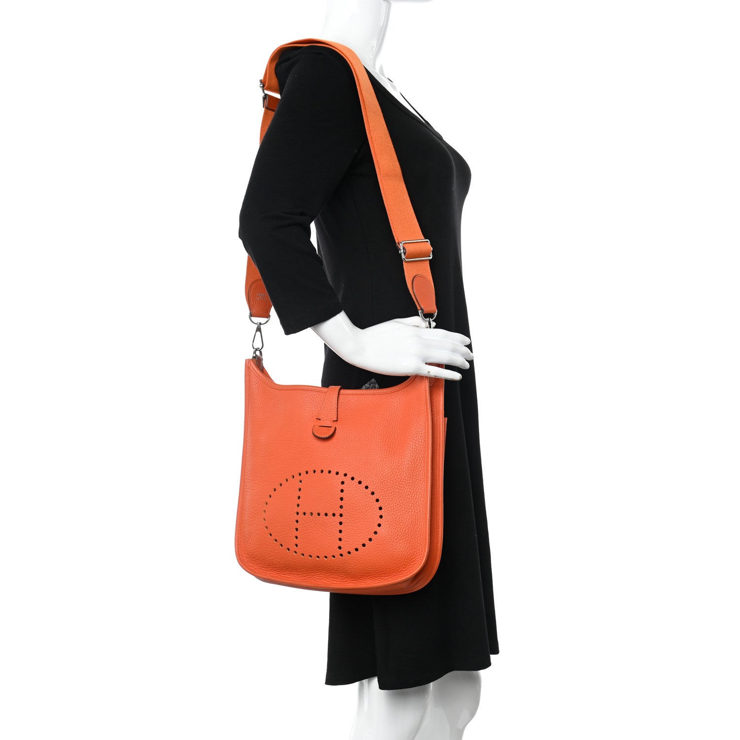 Hermes Taurillon Clemence Evelyne III PM Feu 2 of 12