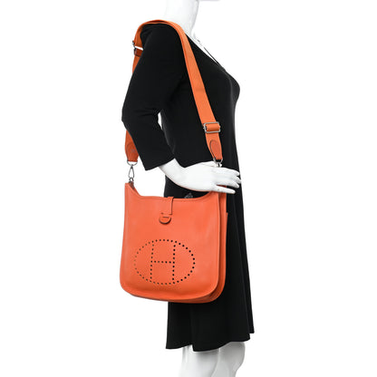 Hermes Taurillon Clemence Evelyne III PM Feu 2 of 12