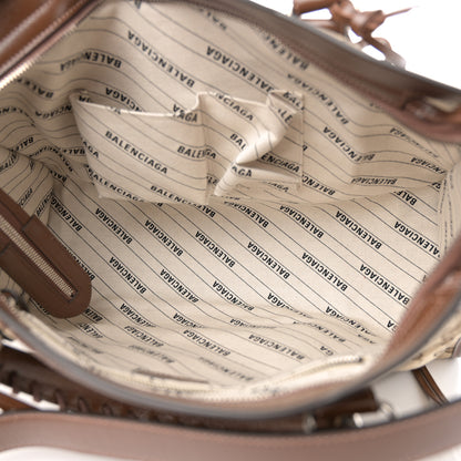 Balenciaga X GUCCI GG Monogram Azalea Calfskin Neo Classic Silver Hardware Medium City Beige Ebony Brown Sugar 6 of 12