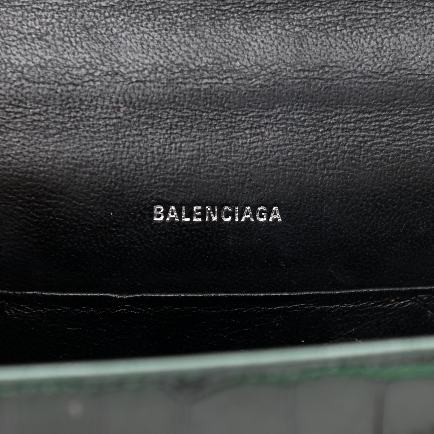 Shiny Calfskin Crocodile Embossed XS Sharp Top Handle Bag Forest Green