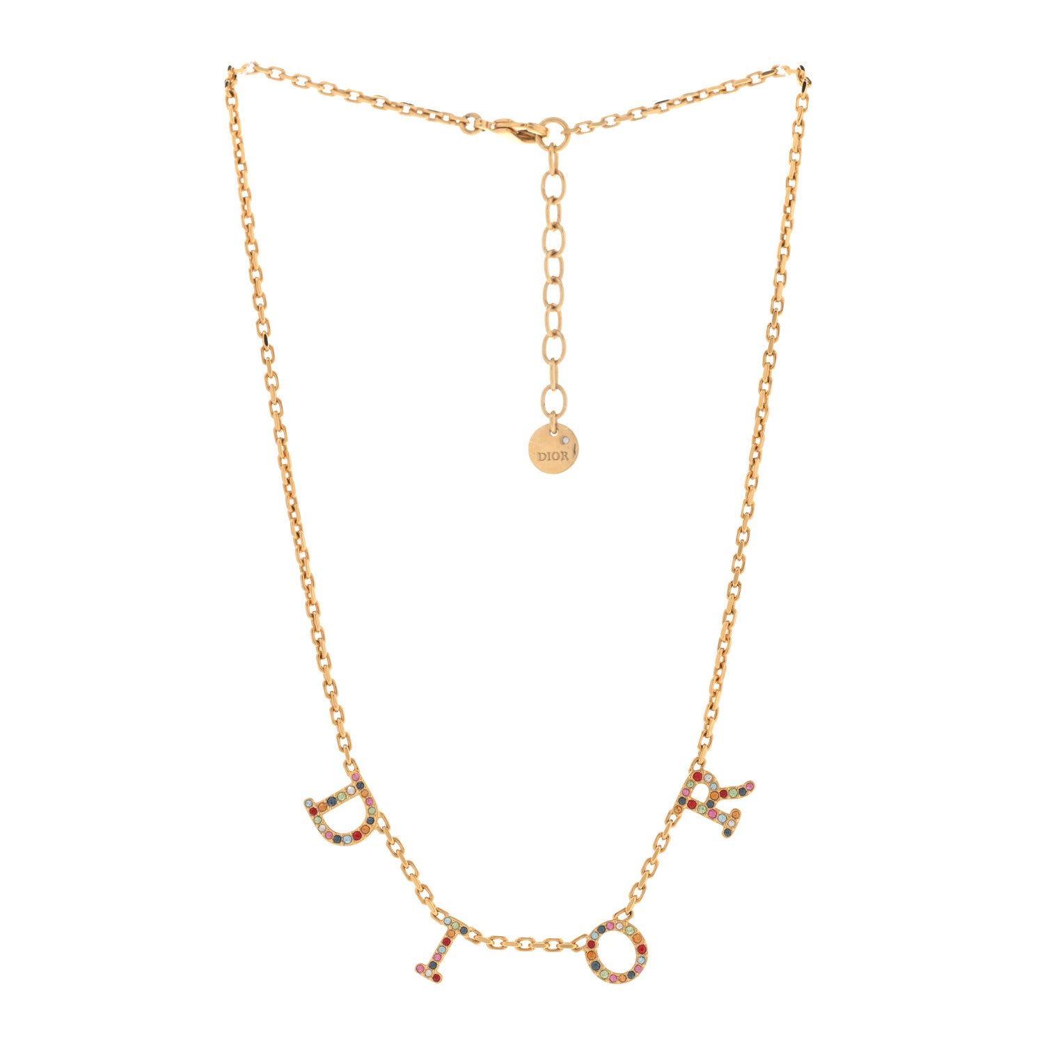 Christian Dior Crystal Logo Necklace Multicolor 3 of 6