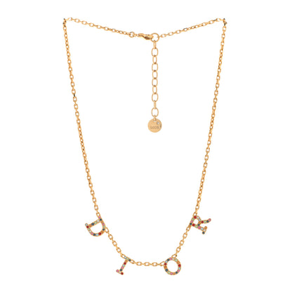Christian Dior Crystal Logo Necklace Multicolor 3 of 6
