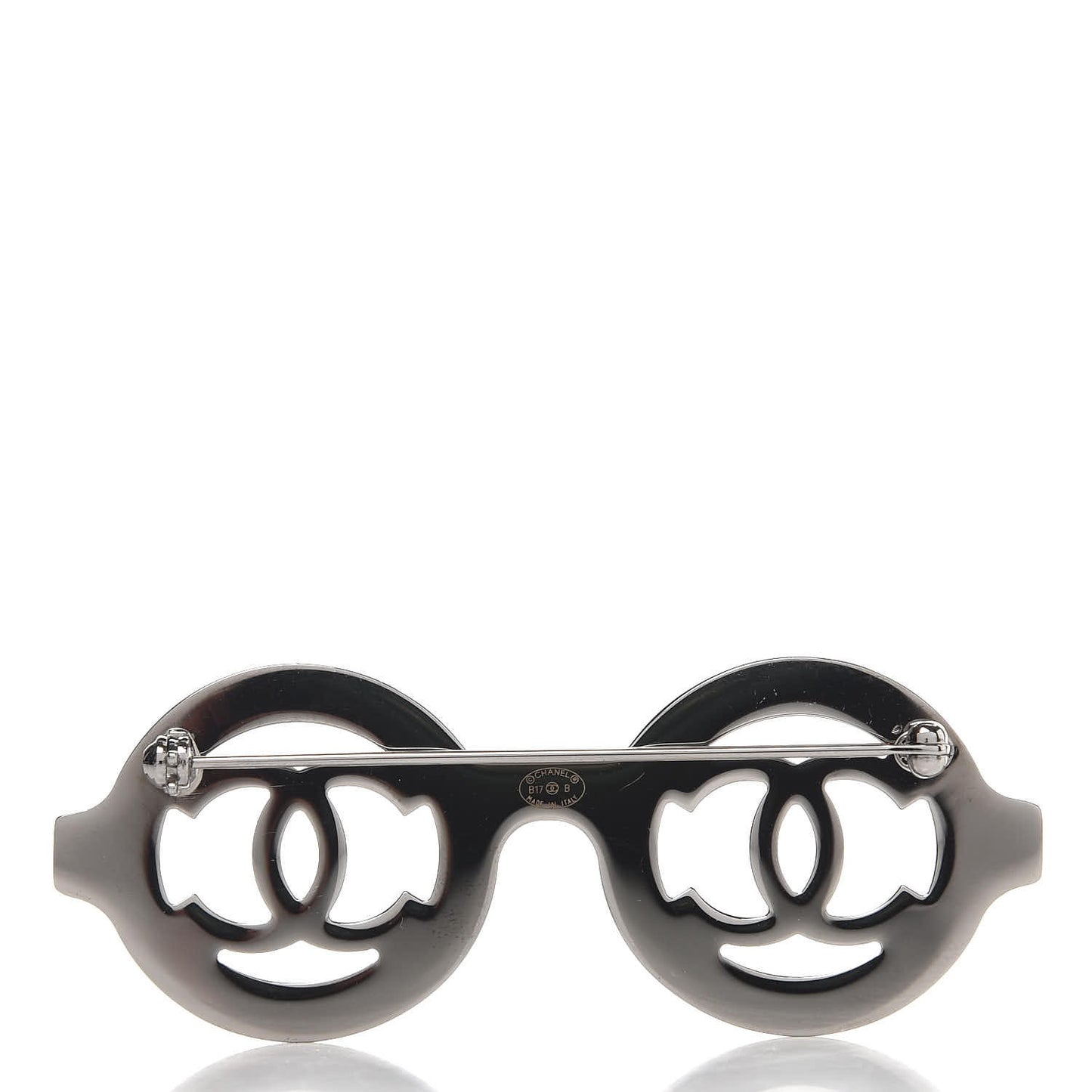 Crystal CC Sunglasses Brooch Silver