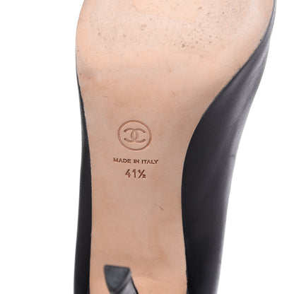 Chanel Lambskin Crystal CC Pumps 41.5 Black 6 of 15