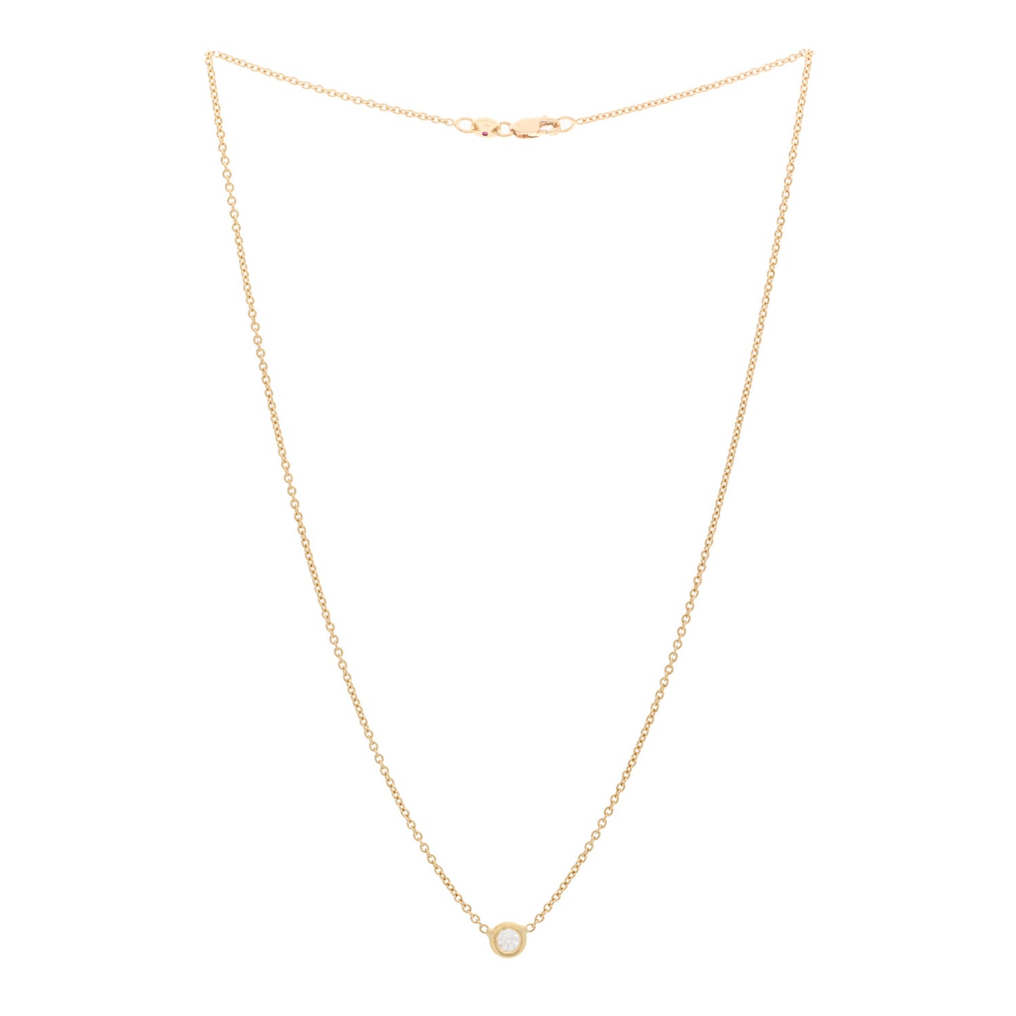 18K Yellow Gold Diamond .19ct Diamonds By The Inch Solitaire Necklace