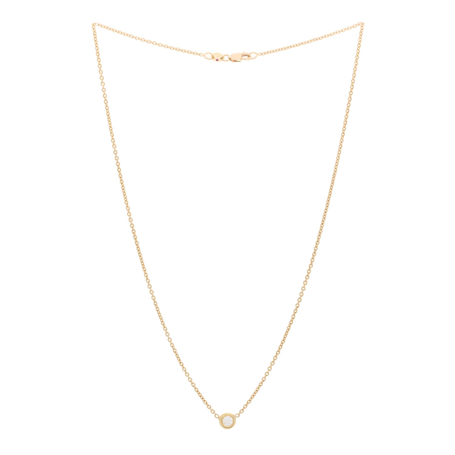 Roberto Coin 18K Yellow Gold Diamond .19ct Diamonds By The Inch Solitaire Necklace 3 of 4