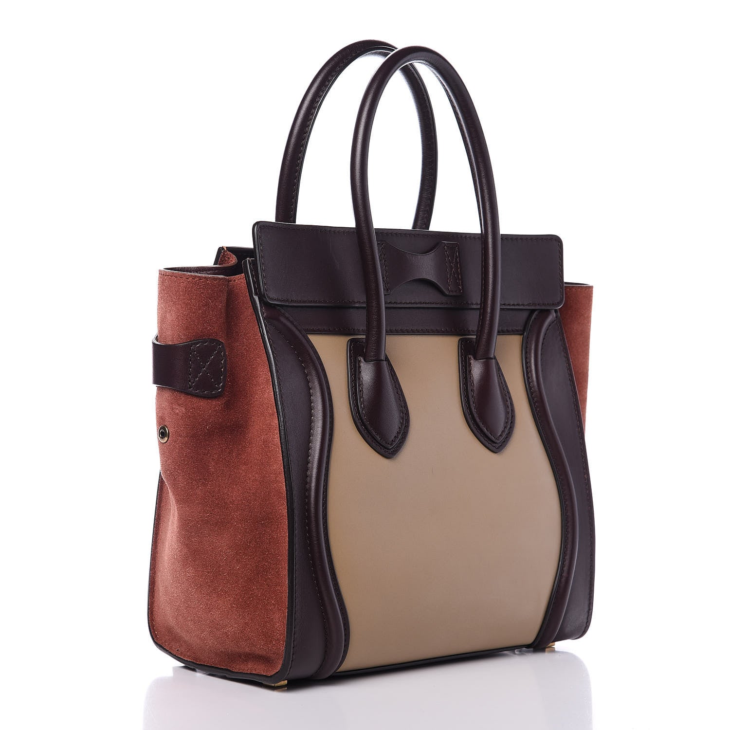 Celine Smooth Calfskin Suede Micro Tri-Color Luggage Beige 3 of 10