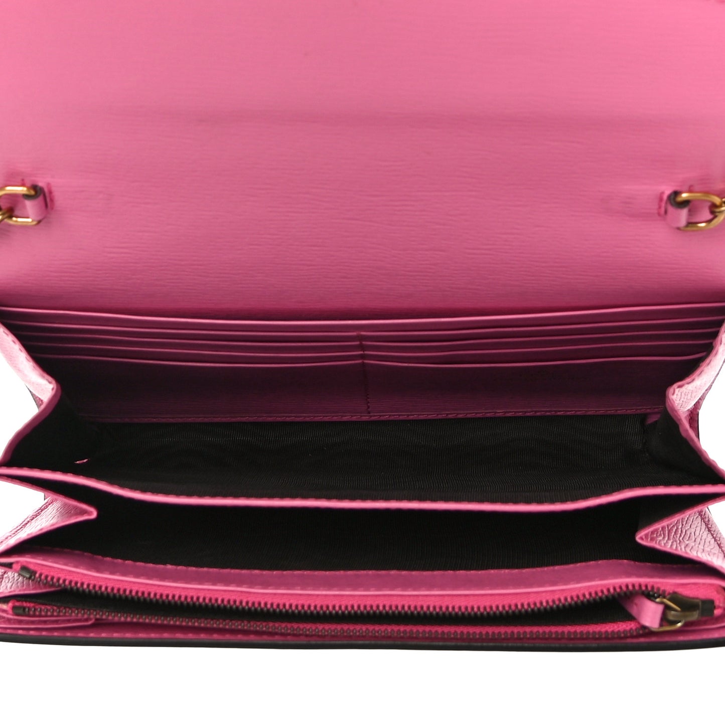 Calfskin Floral Print Mini Dionysus Chain Wallet Ivory Pink