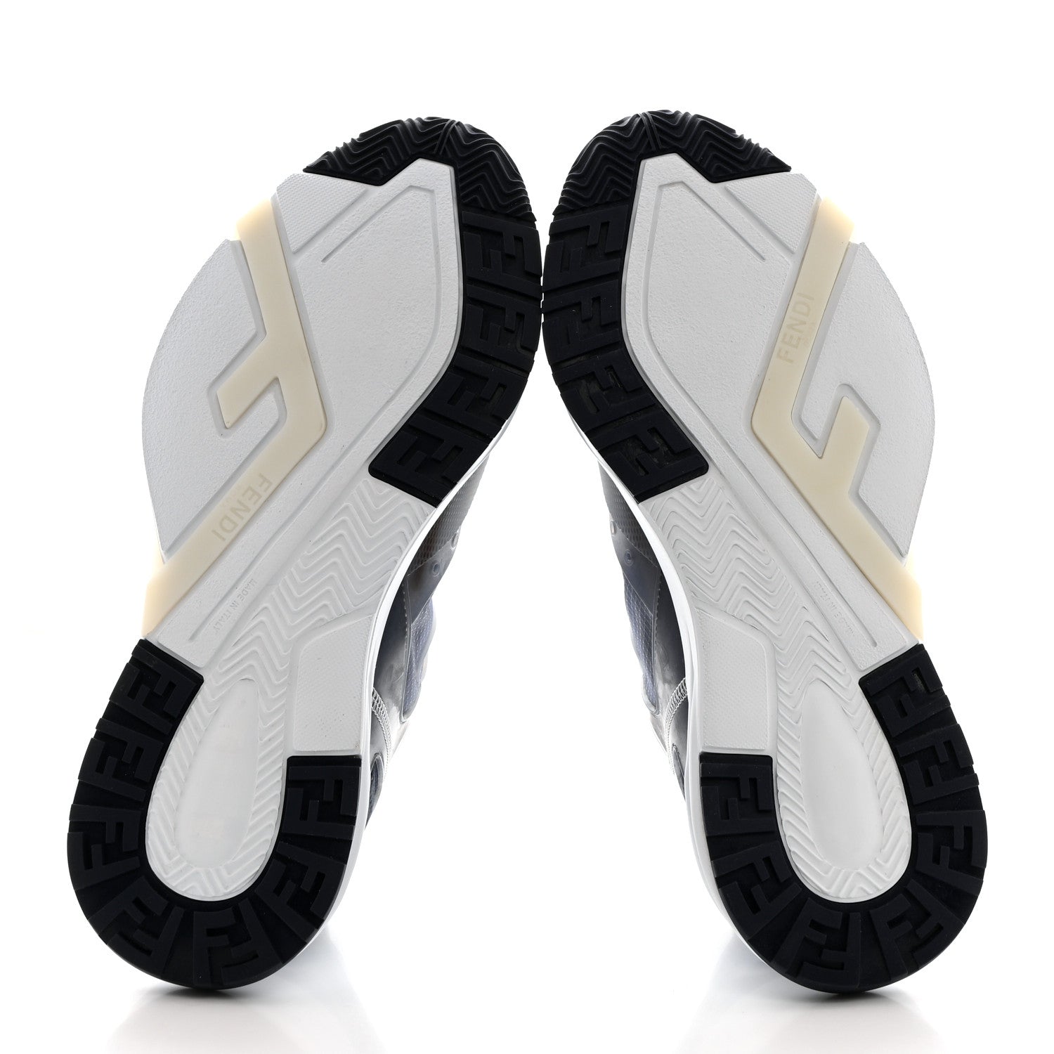 Fendi Fabric Calfskin Rubber Transparent Mens Fendi Flow Low Top Sneakers 9 Blue White 5 of 9