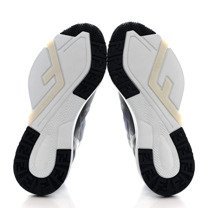 Fendi Fabric Calfskin Rubber Transparent Mens Fendi Flow Low Top Sneakers 9 Blue White 5 of 9