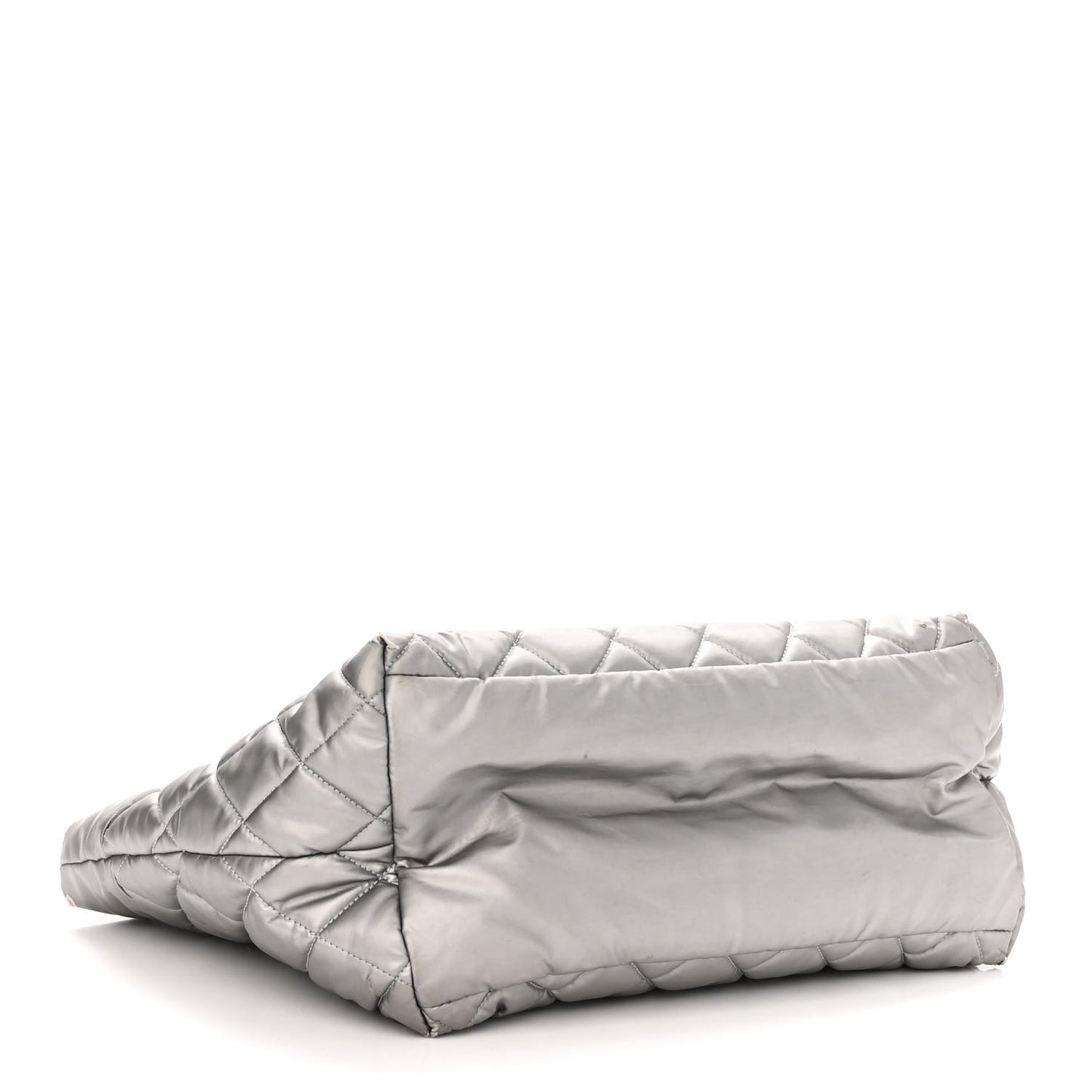Nylon Quilted Small Coco Cocoon Tote Silver