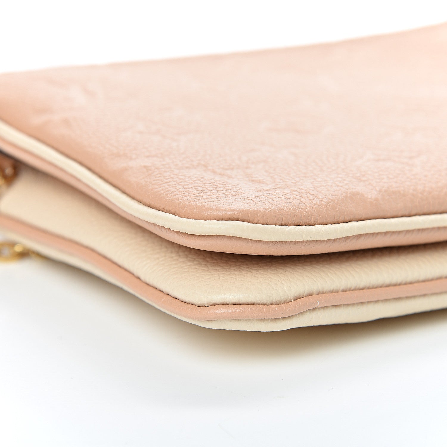 Louis Vuitton Empreinte Double Zip Pochette Beige Rose Creme 9 of 11