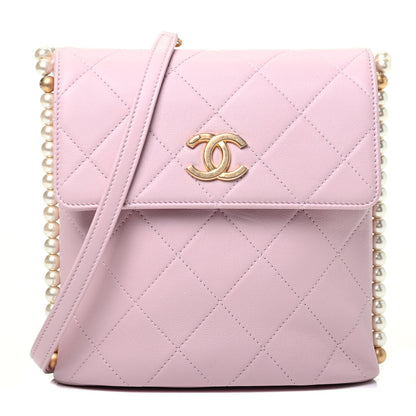 Chanel Calfskin Quilted Pearl Small About Pearls Hobo Bag Light Pink 1 of 9