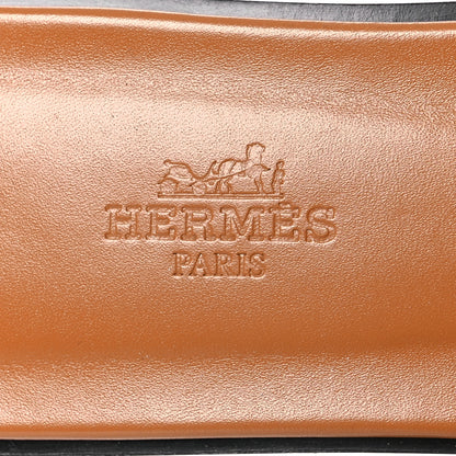 Hermes Calfskin Embroidered Oran Sandals 38.5 Gold 9 of 11
