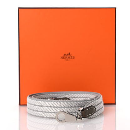 Hermes Toile Swift 25mm Sangle Cordage Shoulder Strap Bleu Glacier Gris Pale Etoupe 6 of 6