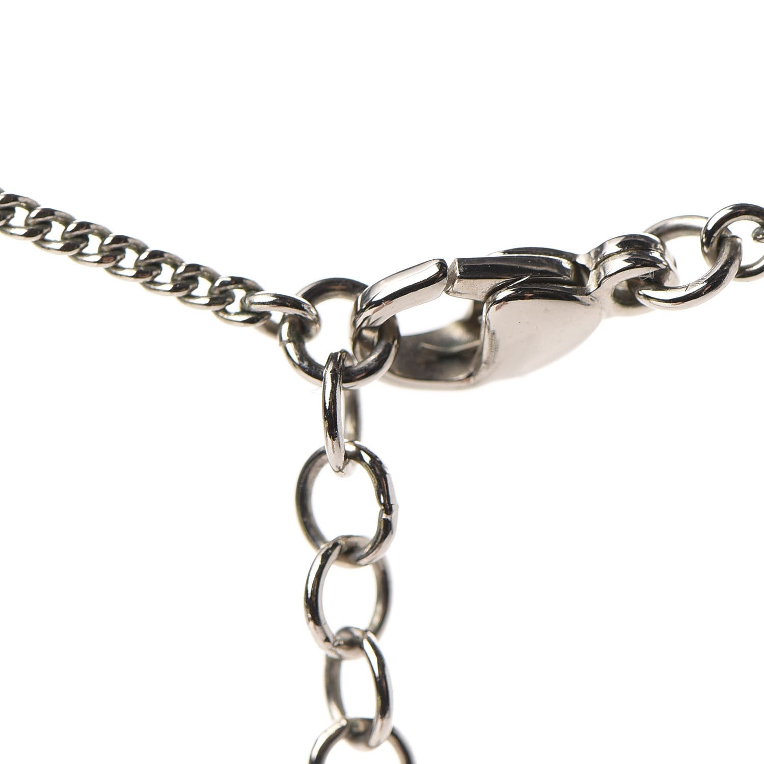 Chanel Crystal CC Pendant Necklace Silver 5 of 6
