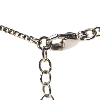 Chanel Crystal CC Pendant Necklace Silver 5 of 6