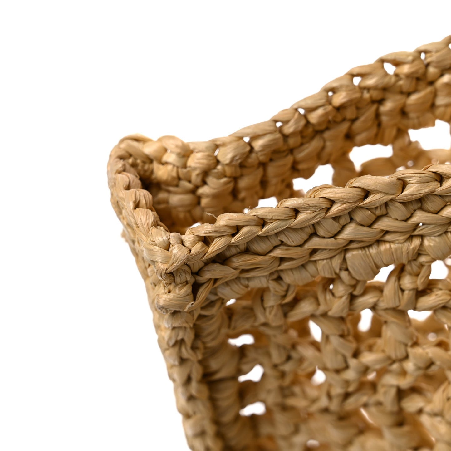 Yarn Raffia Effect Crochet Logo Embroidered Tote Bag Naturale