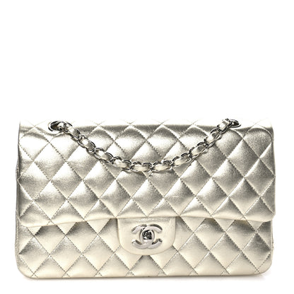 Chanel Metallic Lambskin Quilted Medium Double Flap Pale Gold 1 of 12