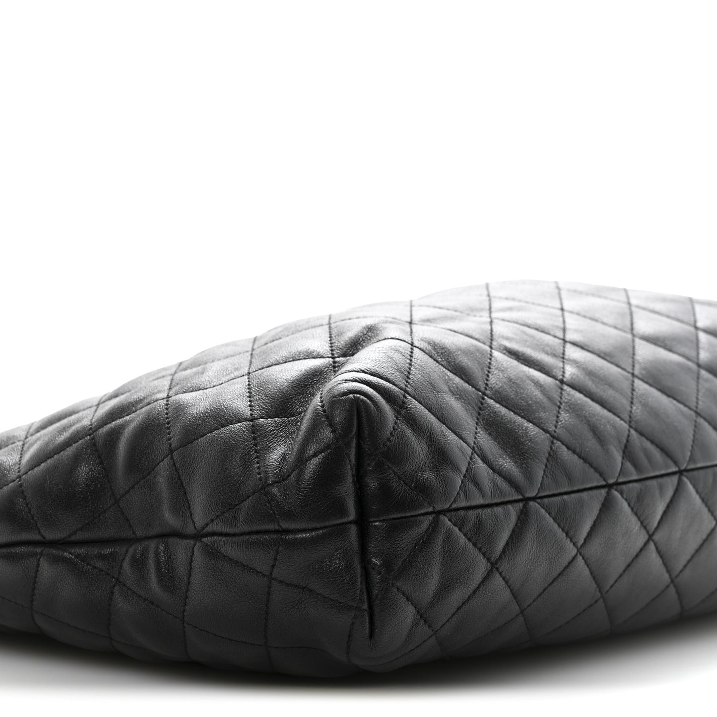 Lambskin Quilted Maxi Icare Shopping Tote Black