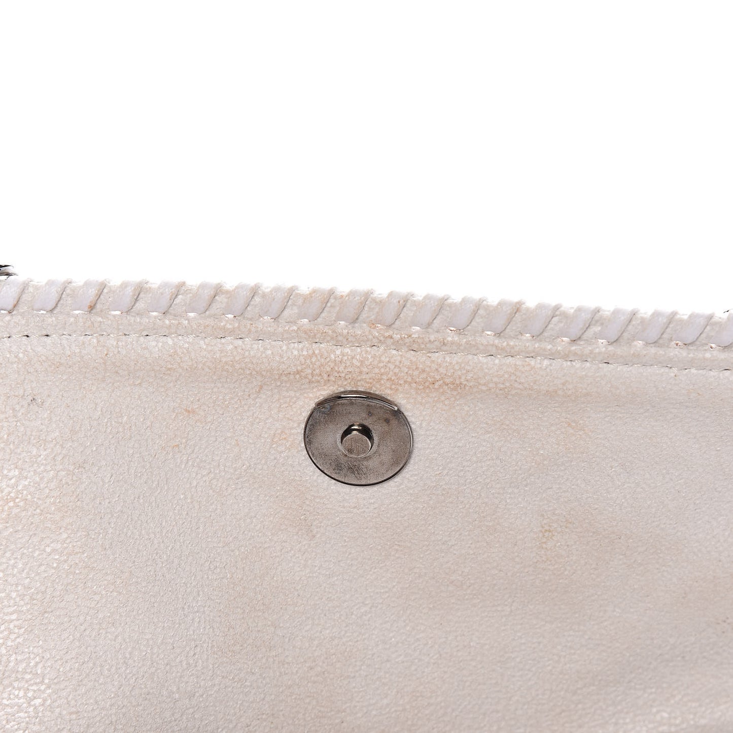 Shaggy Deer Quilted Mini Falabella Fold Over Tote Chalk
