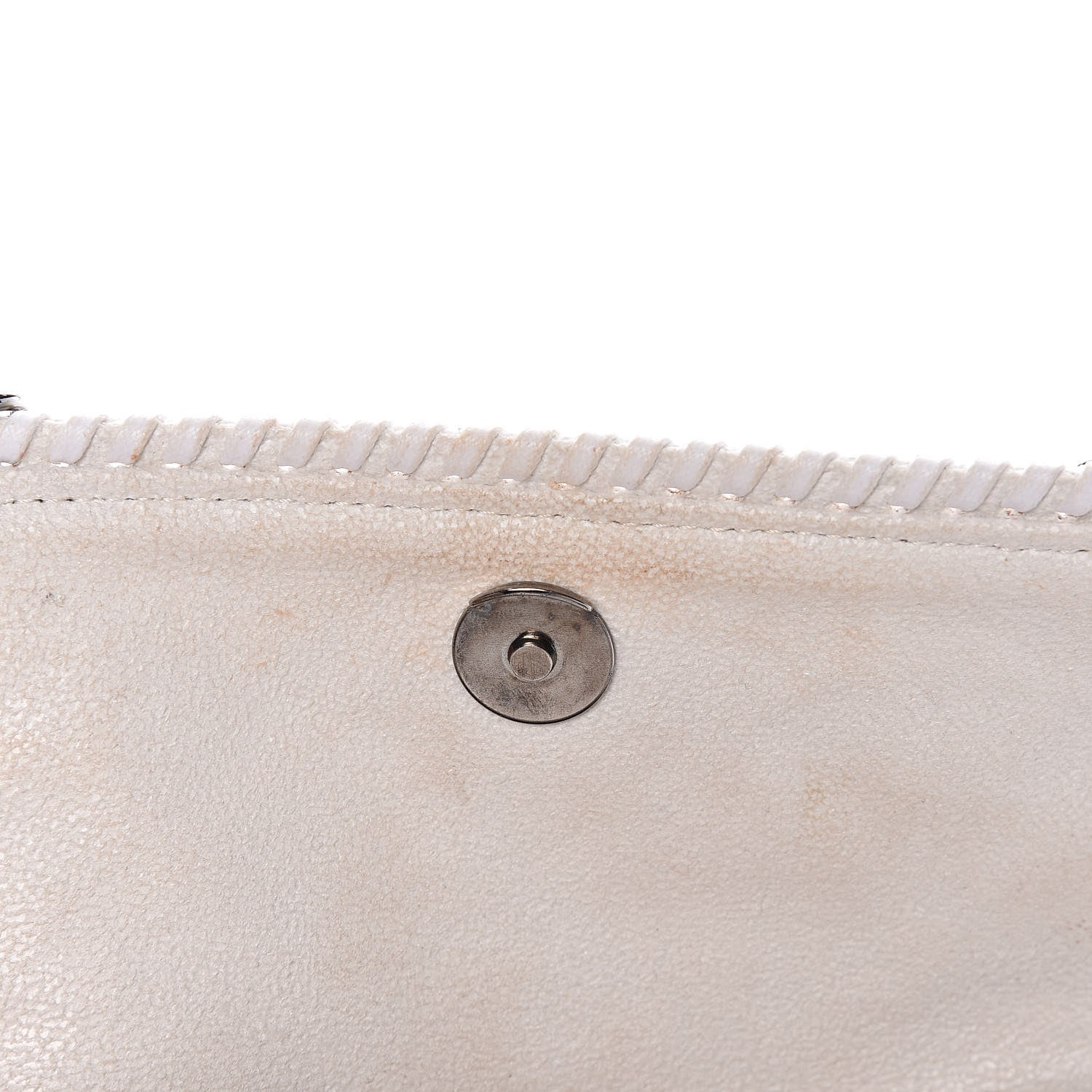 Stella McCartney Shaggy Deer Quilted Mini Falabella Fold Over Tote Chalk 8 of 17