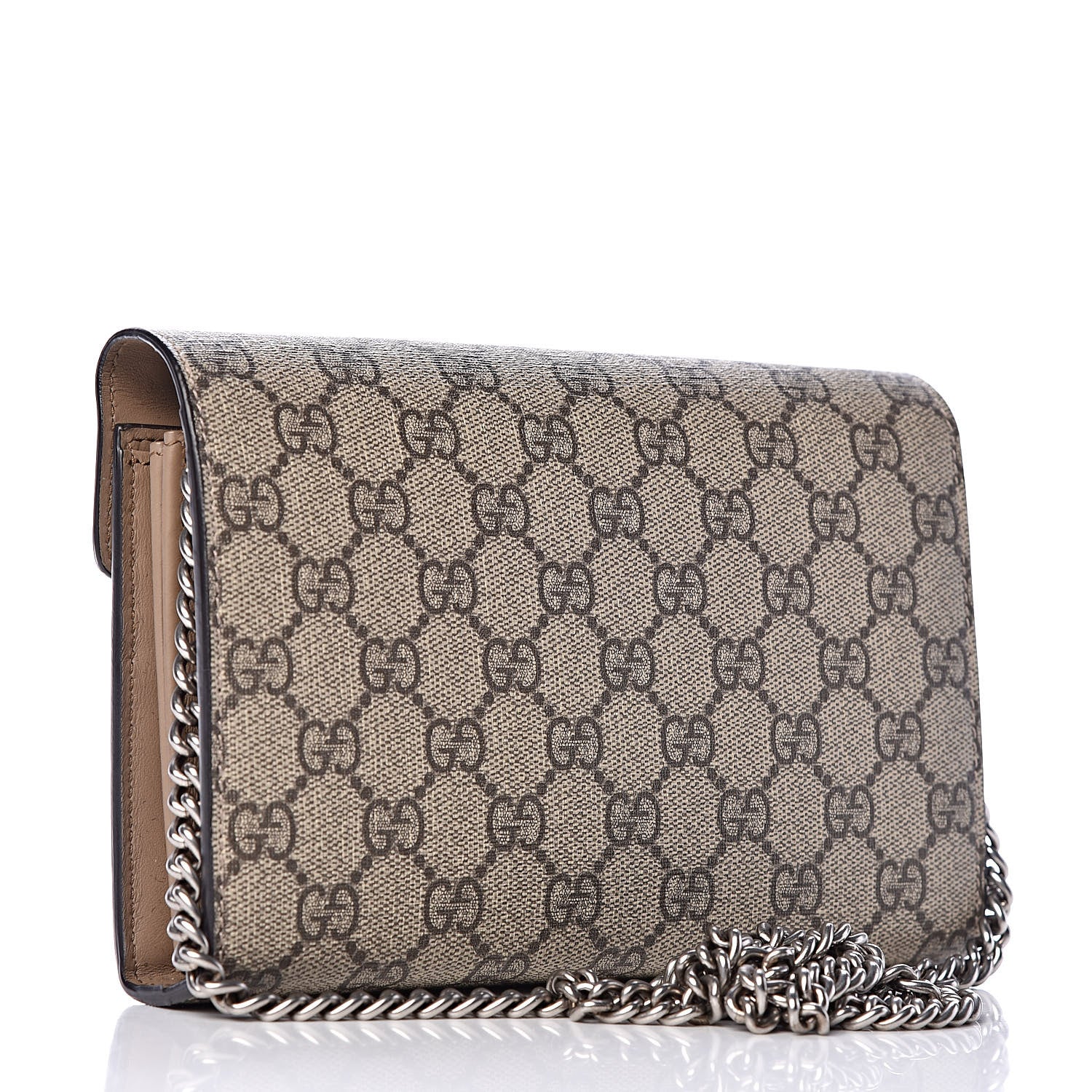 Gucci GG Supreme Monogram Mini Dionysus Chain Wallet Beige Taupe 3 of 11
