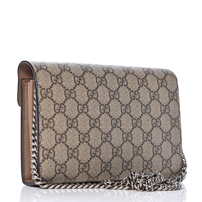 Gucci GG Supreme Monogram Mini Dionysus Chain Wallet Beige Taupe 3 of 11