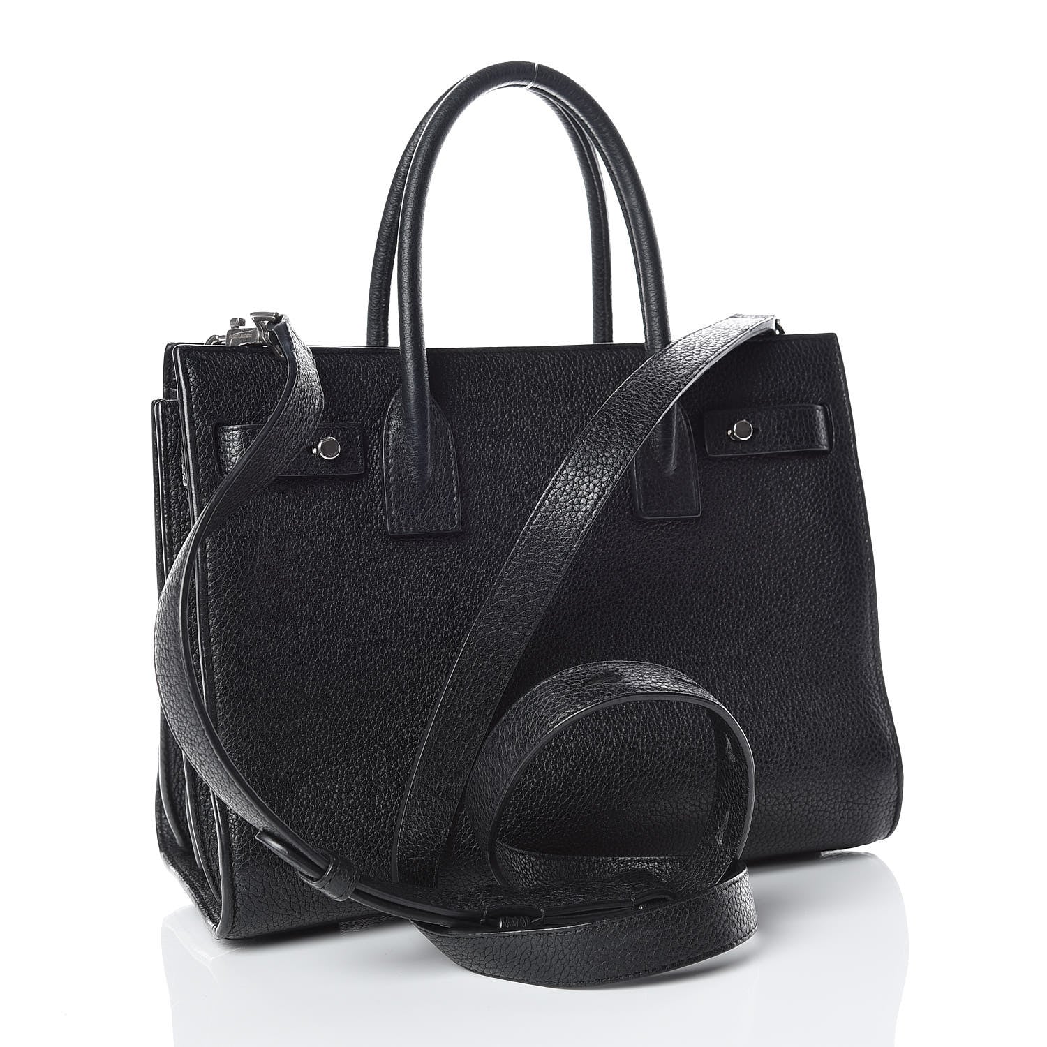 Saint Laurent Grained Calfskin Baby Sac De Jour Souple Black 3 of 18