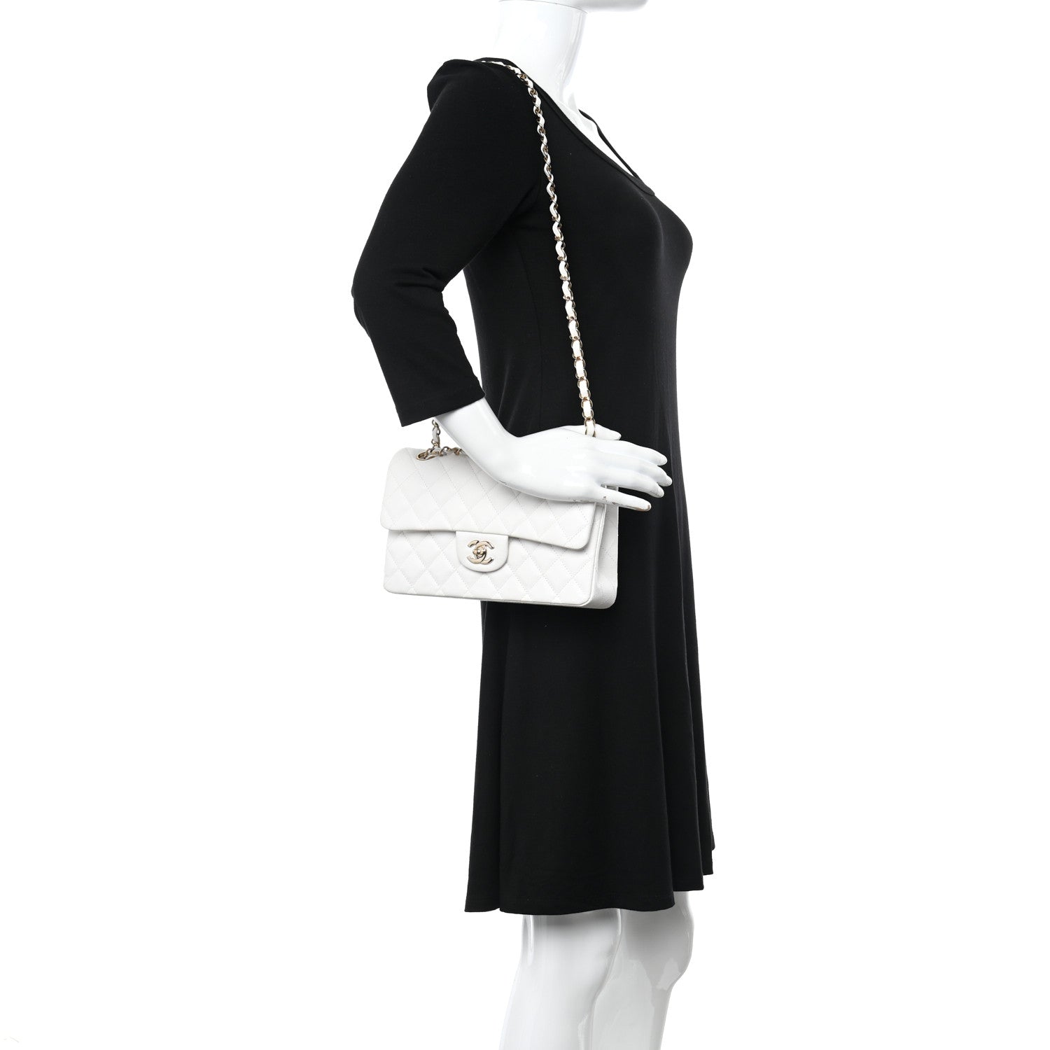 Chanel Caviar Quilted Small Double Flap White 2 of 13