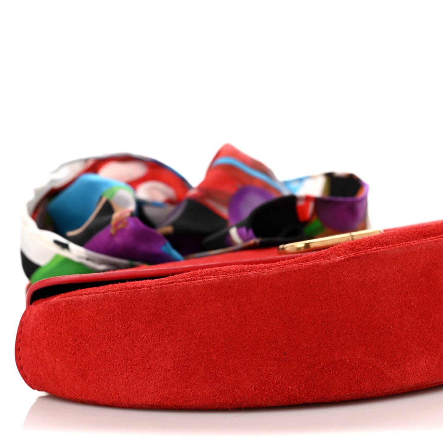 Balenciaga Suede Opera Clutch Bag Red 7 of 9